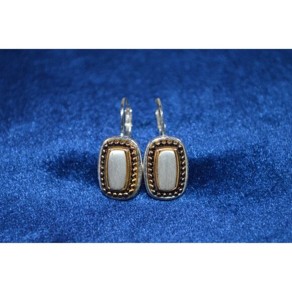 Silver Tone Earrings Western Cowgirl Boho Chic Dangle Two Color Lever Back - Picture 1 of 5